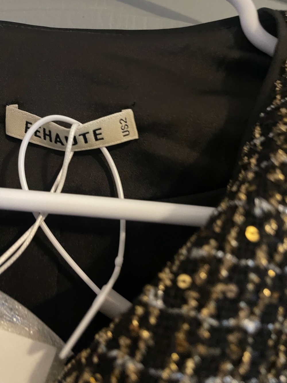Black Tweed Bomber Jacket with Gold Buttons - Women's - Picture 4 of 7